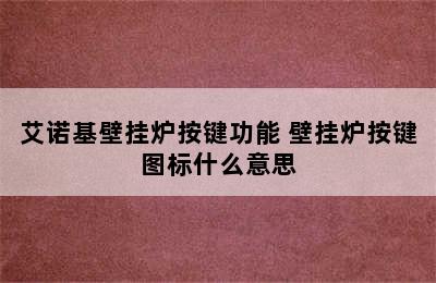 艾诺基壁挂炉按键功能 壁挂炉按键图标什么意思